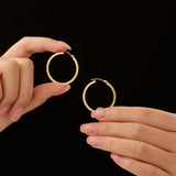 Classic Square Tubed Hoop Earrings in 14K gold