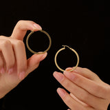 Classic Square Tubed Hoop Earrings in 14K gold