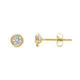 Martini Style 0.5 carat Solitaire Lab Diamond Studs in 14k Gold, IGI Certified