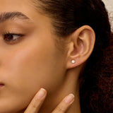 Martini Style 0.5 carat Solitaire Lab Diamond Studs in 14k Gold, IGI Certified
