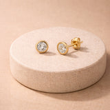 Martini Style 0.5 carat Solitaire Lab Diamond Studs in 14k Gold, IGI Certified