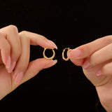 Two Tone Striped Hoops Earrings  in 14K Gold