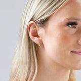 Mini Solitaire Huggie Hoops in 14K Yellow Gold
