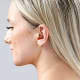 Mini Solitaire Huggie Hoops in 14K Yellow Gold