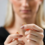 Mini Solitaire Huggie Hoops in 14K Yellow Gold