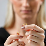 Mini Solitaire Huggie Hoops in 14K Yellow Gold