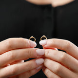 Mini Solitaire Huggie Hoops in 14K Yellow Gold
