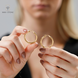 3MM Tube Classic Hoops in 14K Gold