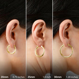 3MM Tube Classic Hoops in 14K Gold