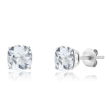 6mm Cushion Cut Gemstone Earrings in 925 Silver