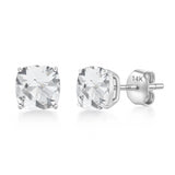 Cushion-Cut Solitaire Gemstone Studs in 14k Gold
