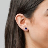 Cushion-Cut Solitaire Gemstone Studs in 14k Gold