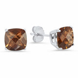 6mm Cushion Cut Gemstone Earrings in 925 Silver