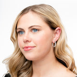 Stella Inside Out Simulated Diamond Hoops in Silver