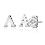 Mini Initial Studs in 14k Gold