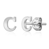 Mini Initial Studs in 14k Gold