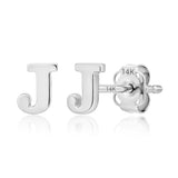 Mini Initial Studs in 14k Gold
