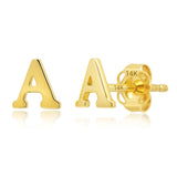 Mini Initial Studs in 14k Gold