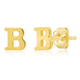 Mini Initial Studs in 14k Gold