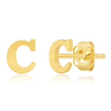 Mini Initial Studs in 14k Gold