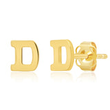 Mini Initial Studs in 14k Gold