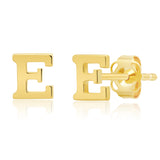 Mini Initial Studs in 14k Gold
