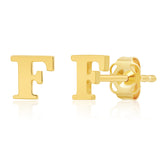 Mini Initial Studs in 14k Gold