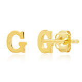 Mini Initial Studs in 14k Gold