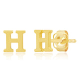 Mini Initial Studs in 14k Gold