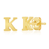 Mini Initial Studs in 14k Gold