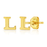 Mini Initial Studs in 14k Gold