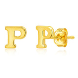 Mini Initial Studs in 14k Gold