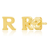 Mini Initial Studs in 14k Gold