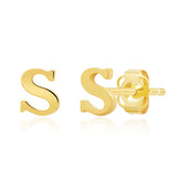 Mini Initial Studs in 14k Gold