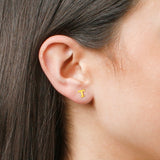 Mini Initial Studs in 14k Gold
