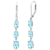 925  Silver Oval Gemstone Dangle Earrings