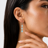 925  Silver Oval Gemstone Dangle Earrings