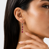 925  Silver Oval Gemstone Dangle Earrings