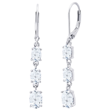 925  Silver Oval Gemstone Dangle Earrings