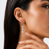 925  Silver Oval Gemstone Dangle Earrings