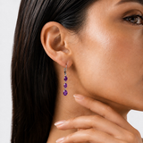 925  Silver Oval Gemstone Dangle Earrings
