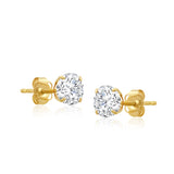 Classic 6mm Round Stud Earrings in 14K Gold