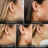 2MM Tube Oversized Endless Hoops in 14K Yellow Gold