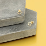 Open-Hearted Studs in 14k Gold