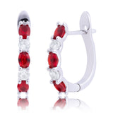 20MM Oval Birthstone Hoops in 925 Silver