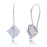 7MM Princess Cut Drop Earrings in 925 Silver