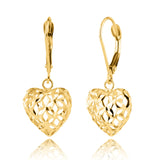 Lattice Heart Dangles in 14k Gold