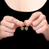 Lattice Heart Dangles in 14k Gold