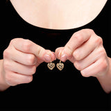 Lattice Heart Dangles in 14k Gold