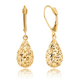 Lattice Teadrop Dangles in 14k Gold